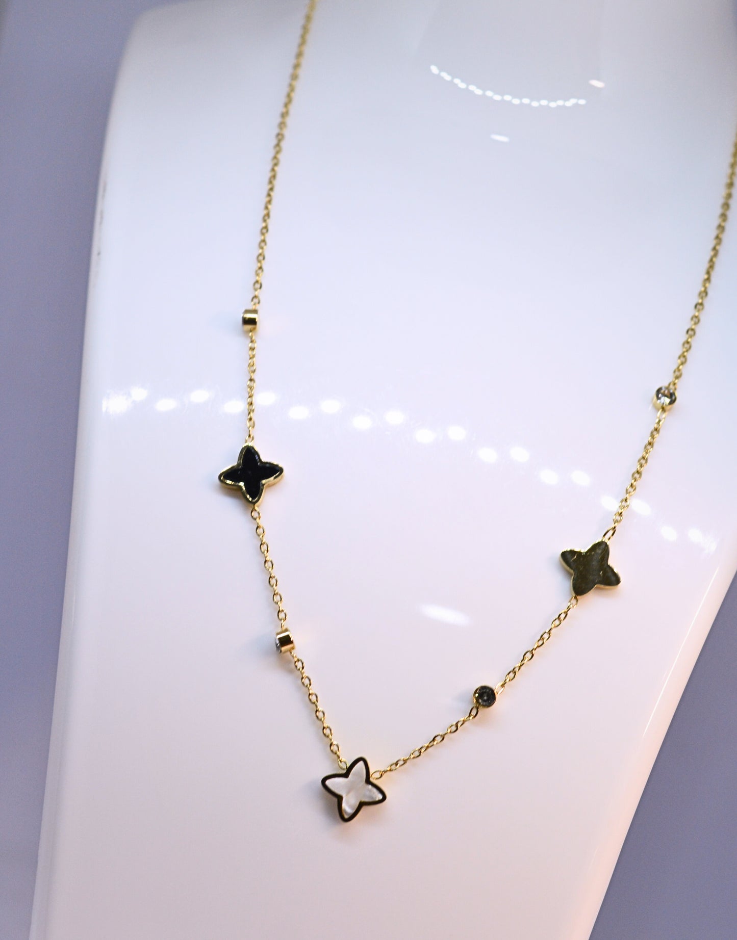 stylish chian with black and white star