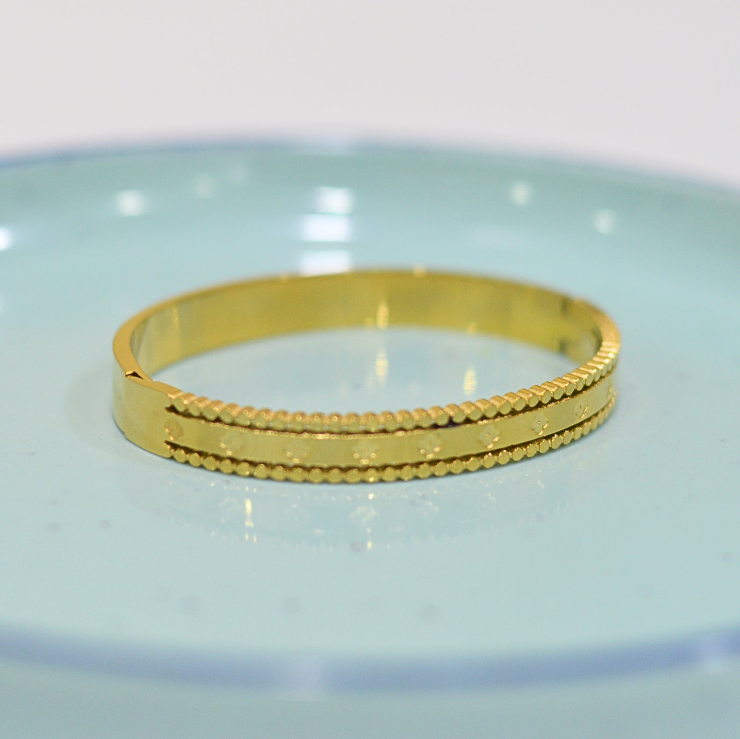 Stainless steel gold kada