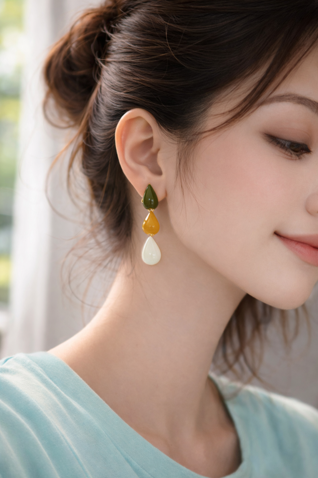 Tricolor Luxe Drop Earrings