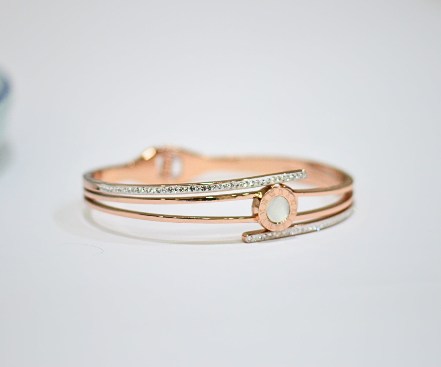 Open band Rose gold and diamond kada
