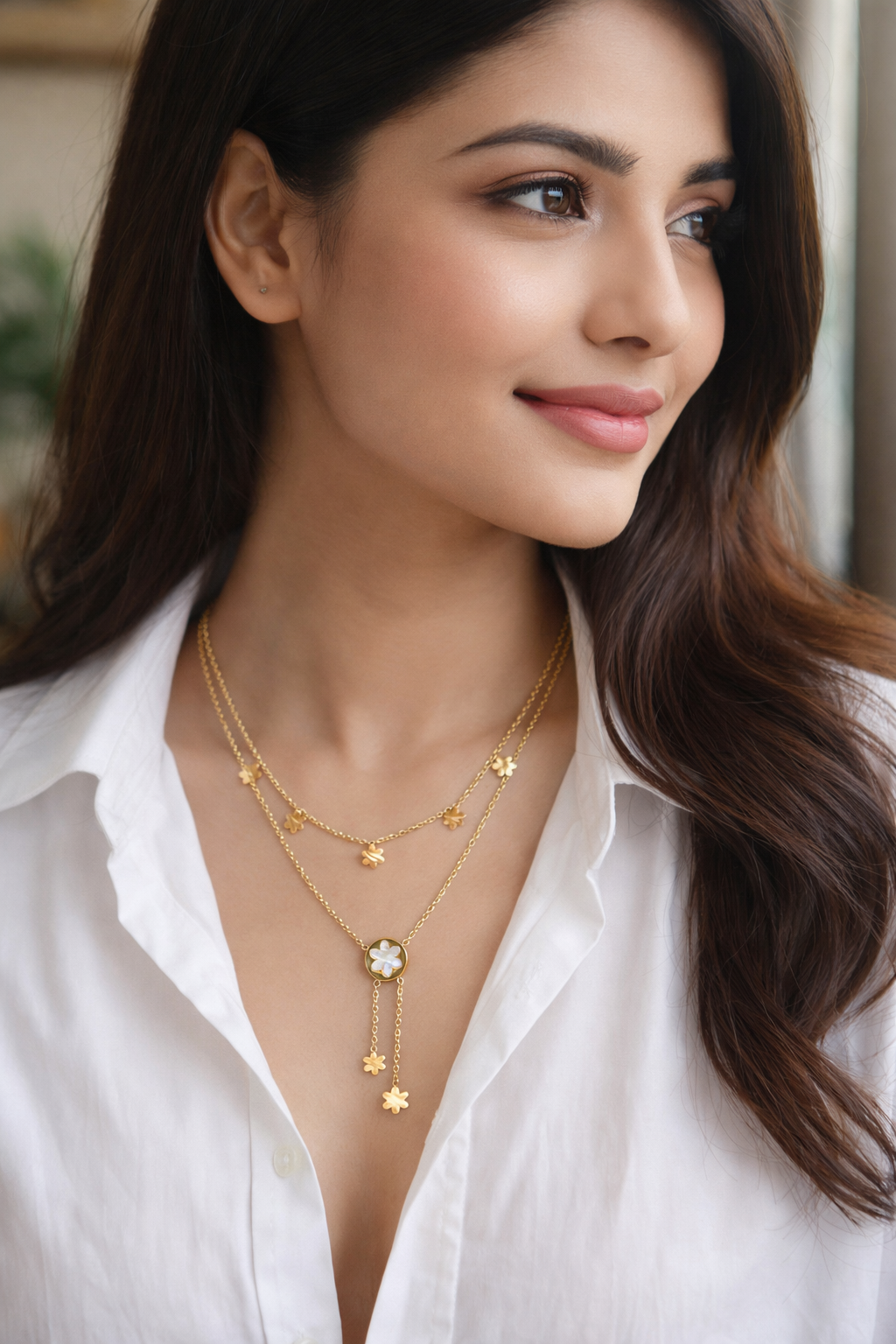 Floral Whisper Charm Necklace