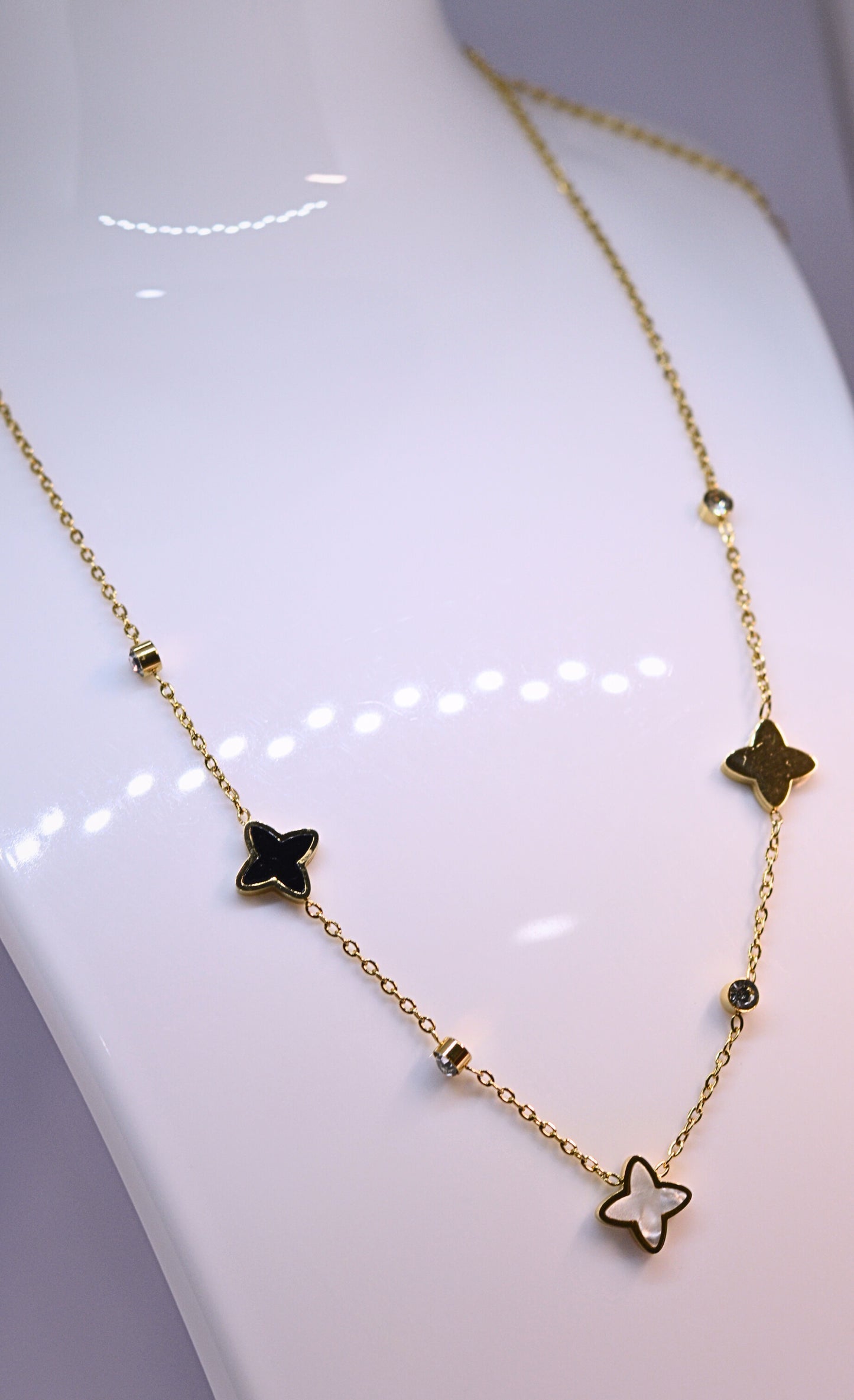 stylish chian with black and white star