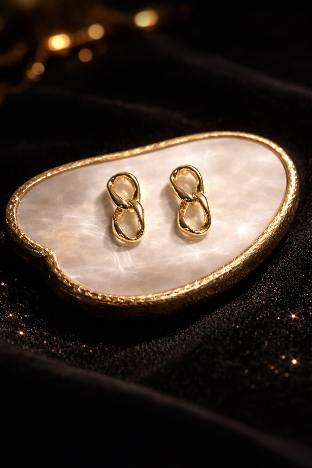 Golden Infinity Link Earrings