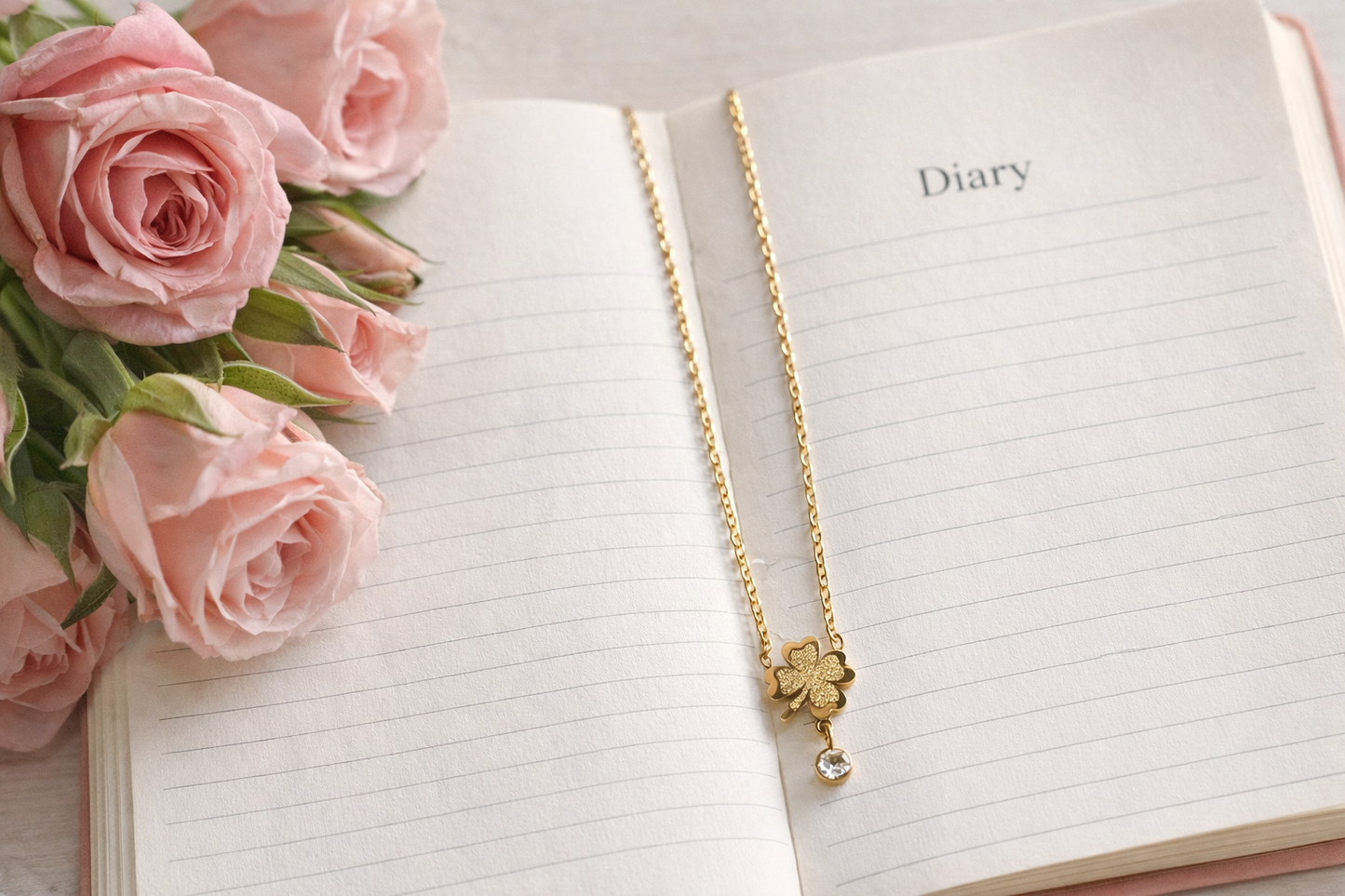 Golden Clover Charm Necklace
