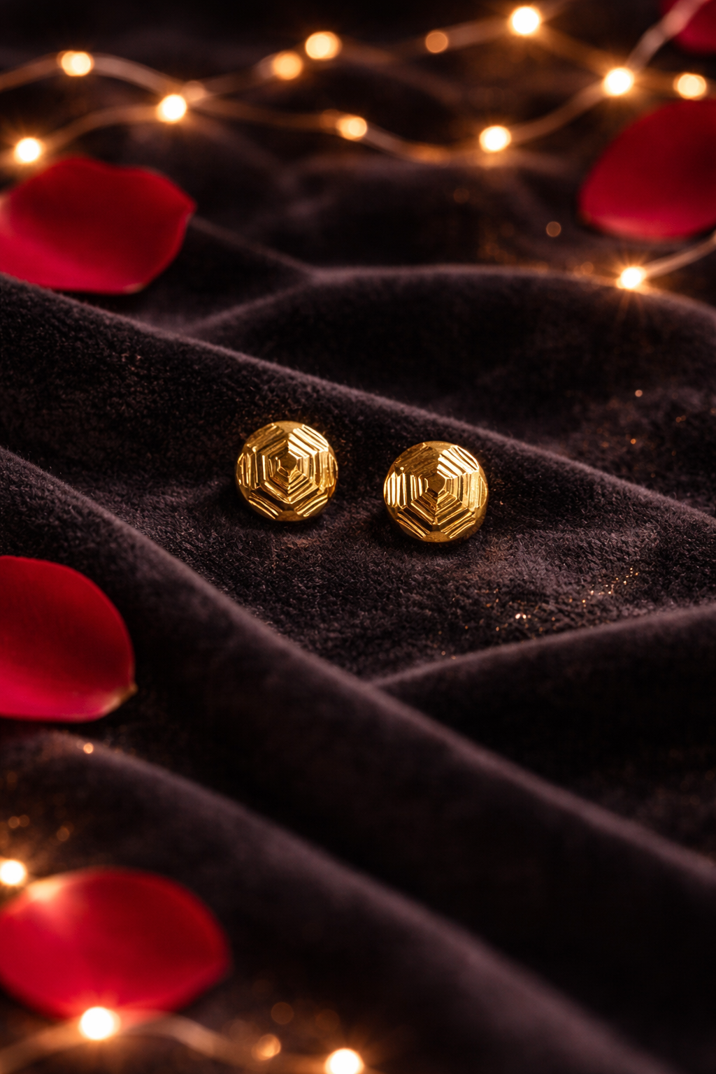 GeoGlow Premium Gold-Coated Stud Earrings
