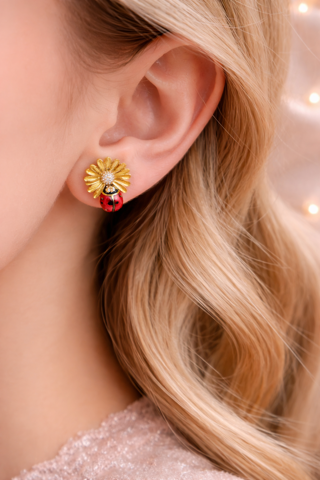 Daisy & Ladybug Stud Earrings
