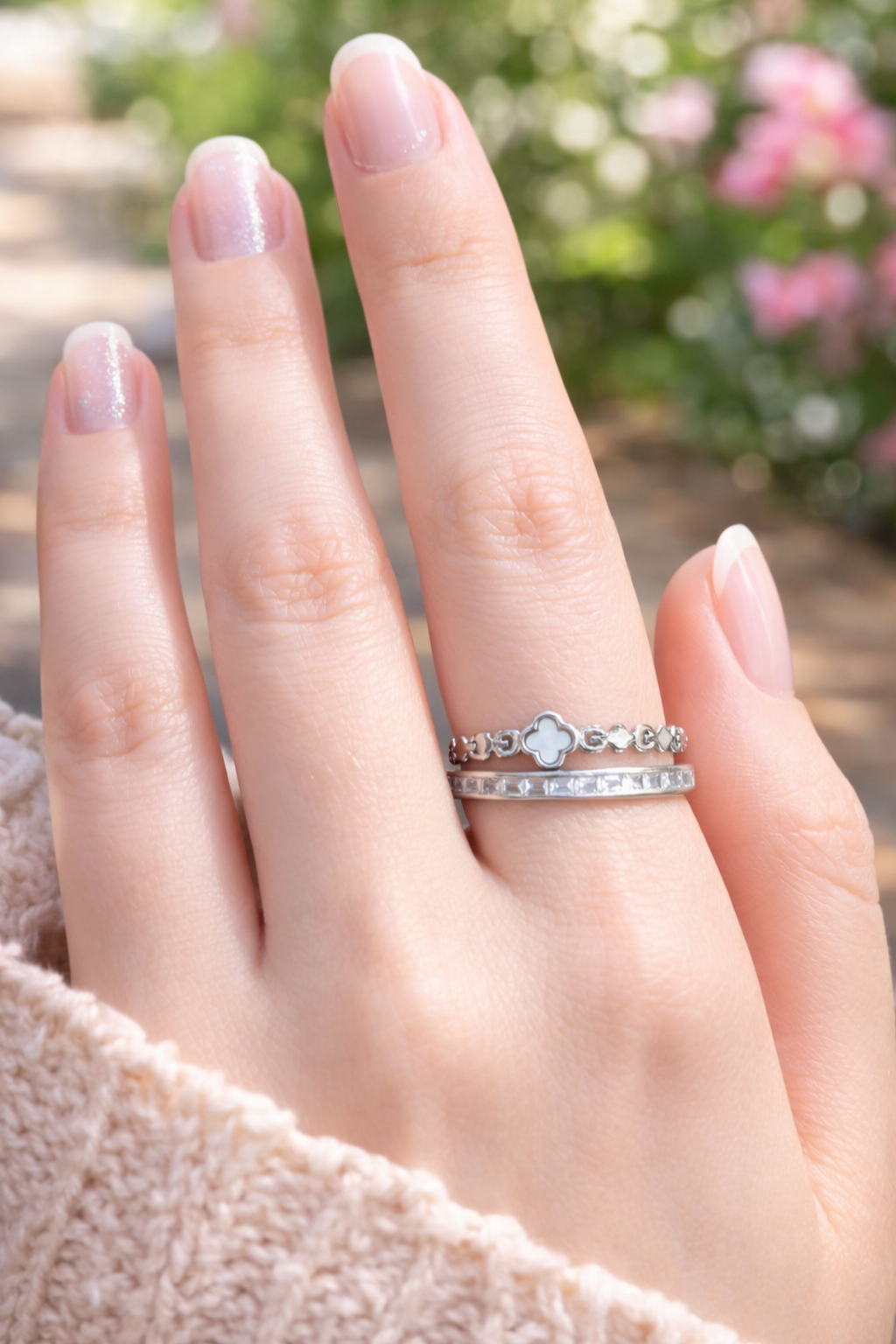 Lucky Clover Dual Band Ring
