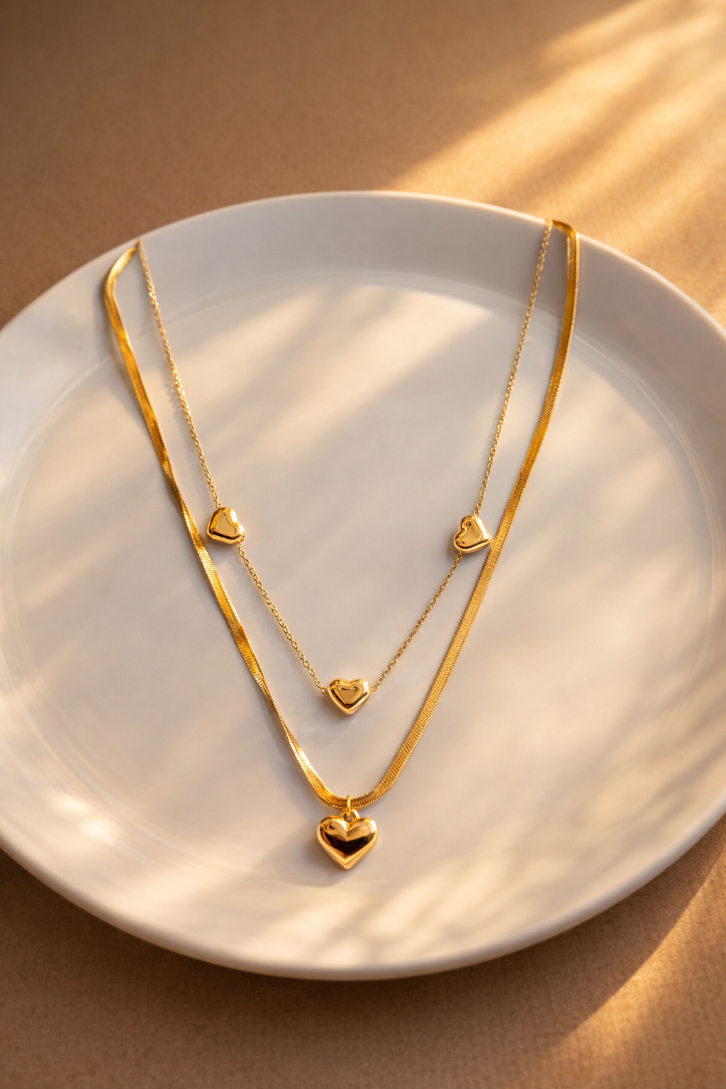 Sweetheart Dual-Layer Charm Necklace