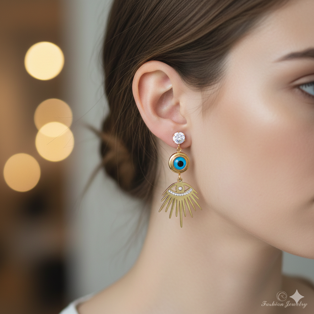 Evil Eye Radiance Earrings with AD Stones