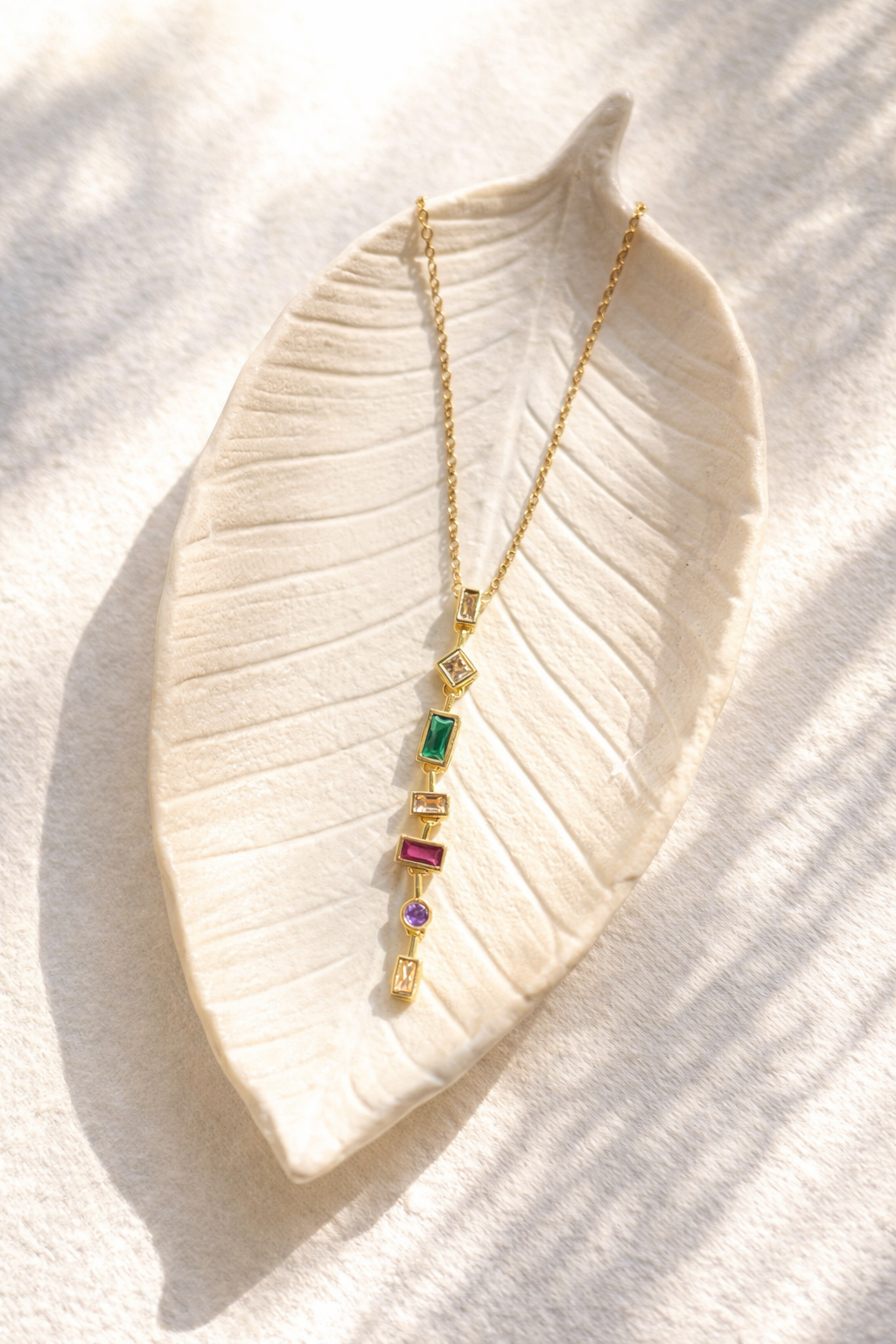 Modern Muse Multistone Drop Necklace