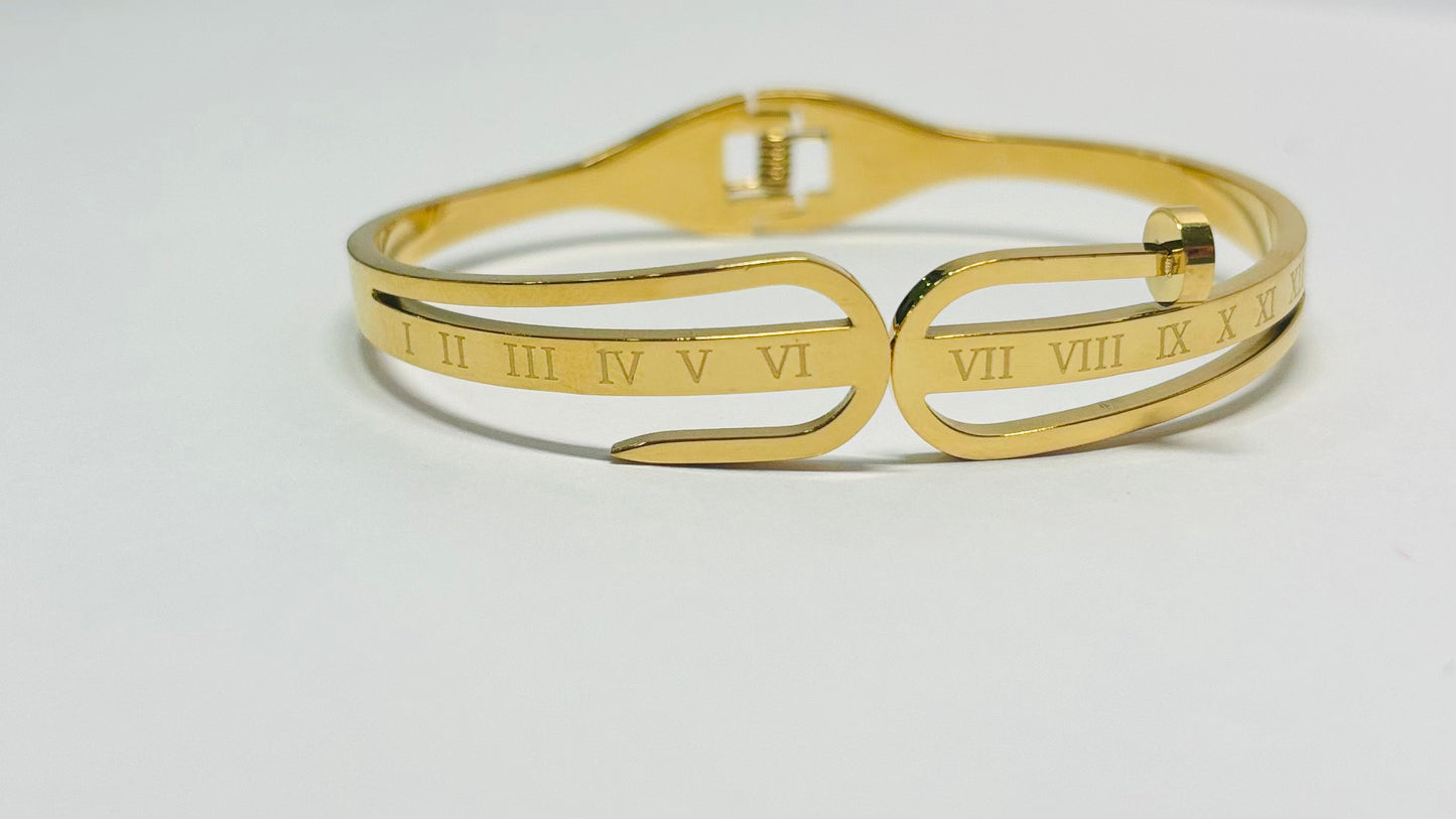Stainless steel gold kada