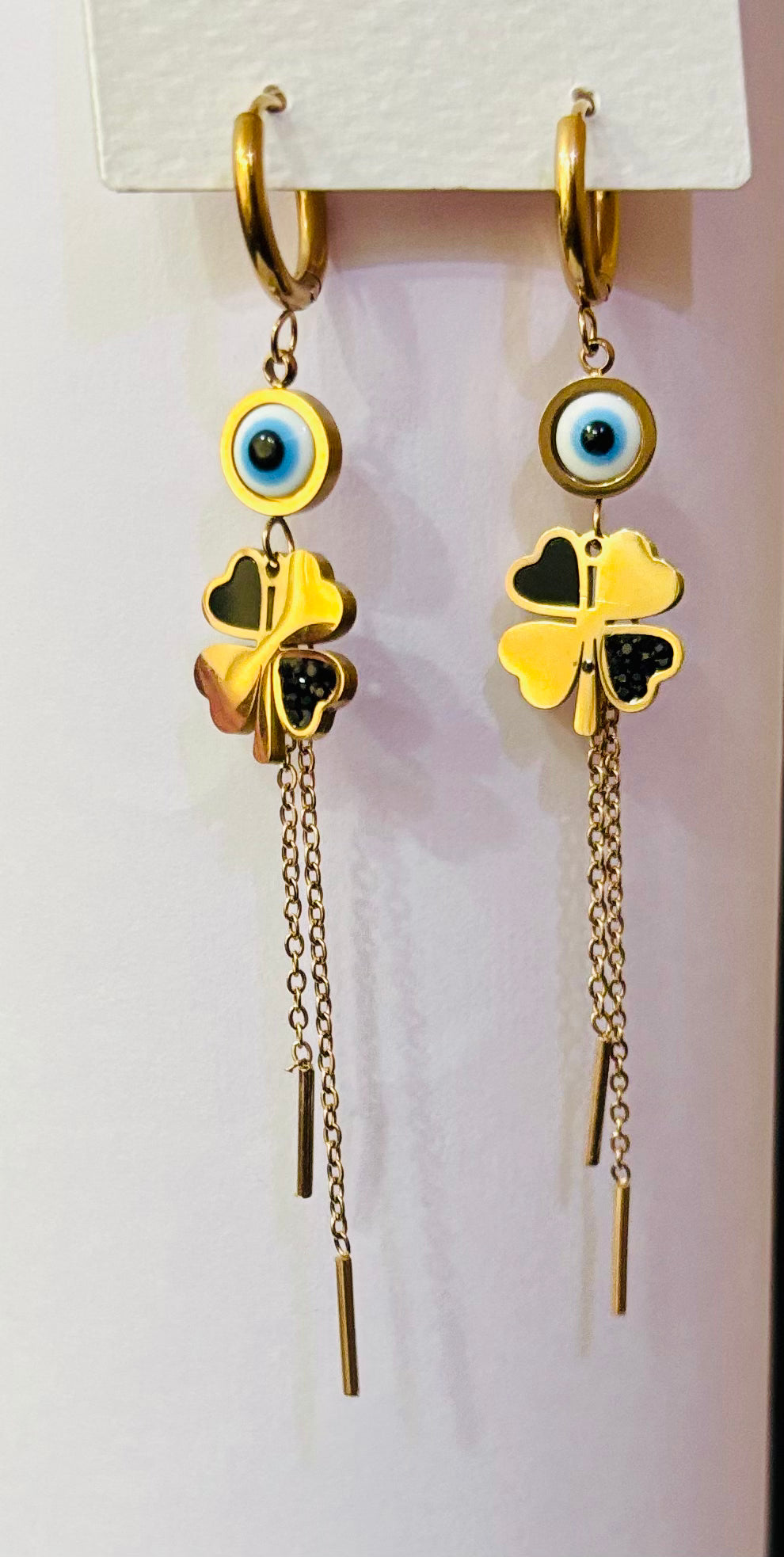 Stainless steel stylish long earrings