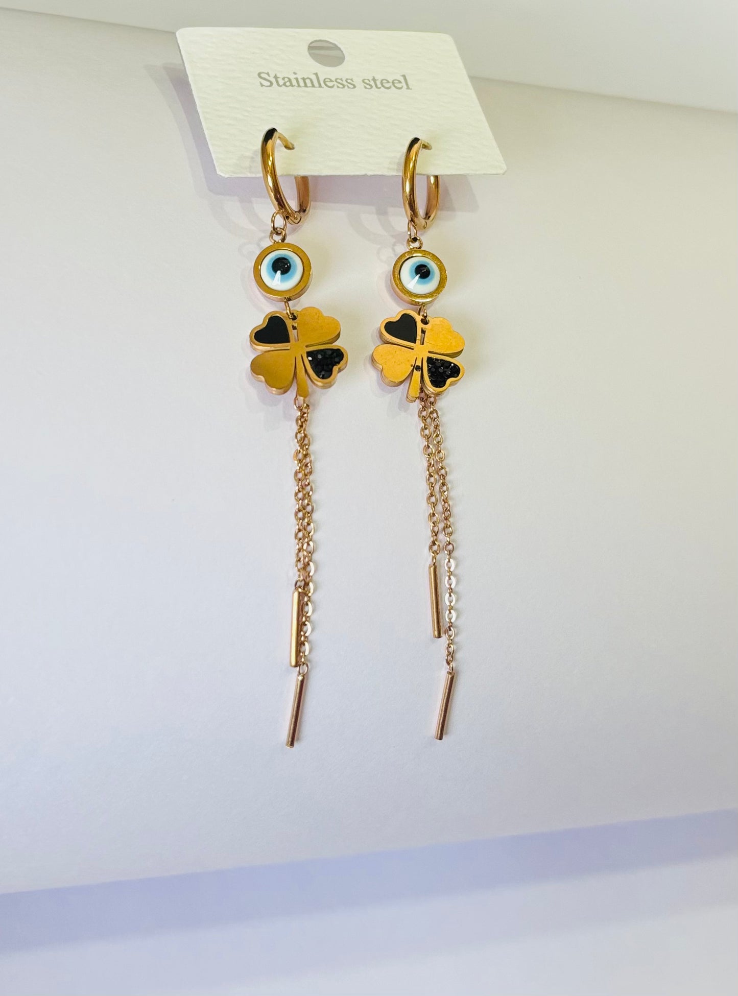 Stainless steel stylish long earrings