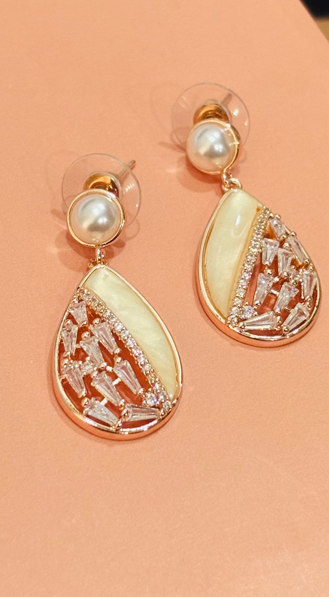 Imported almond shape with diamond earrings