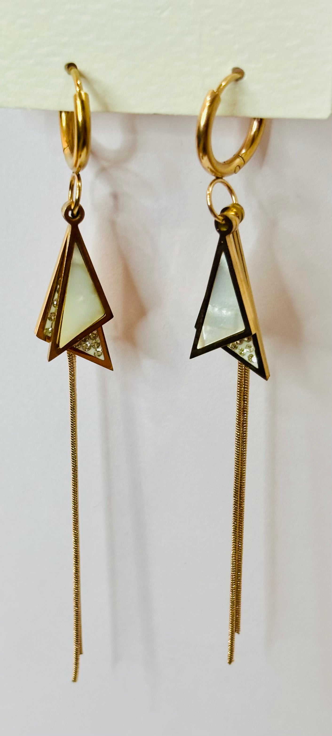 Stainless steel long earrings