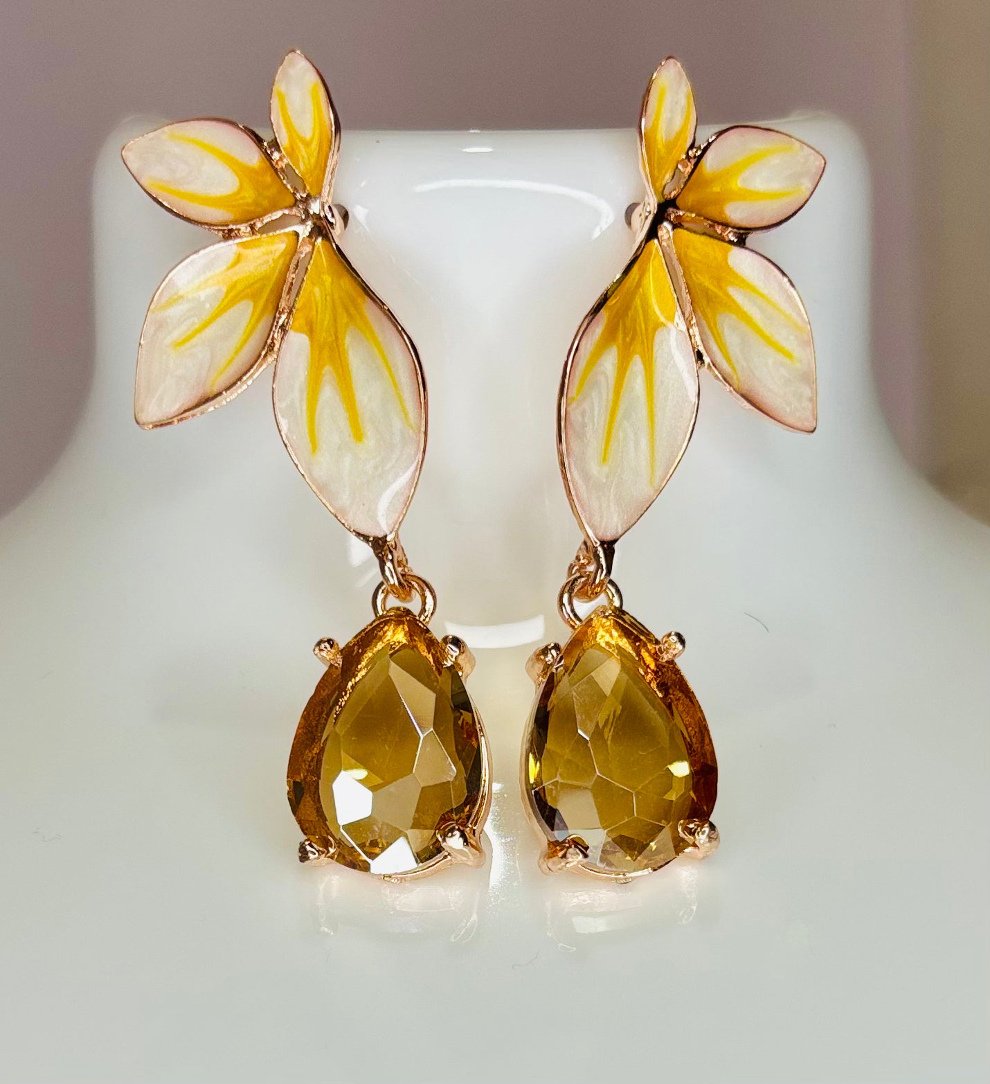 Flower petal earrings