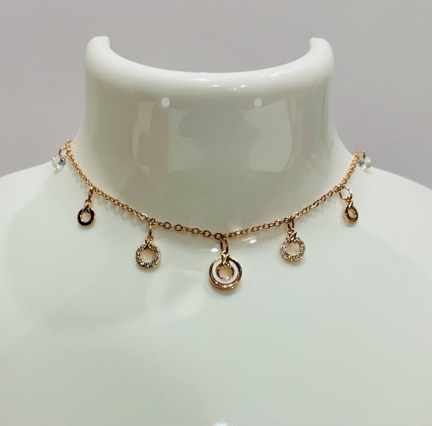 Rose gold choker necklace