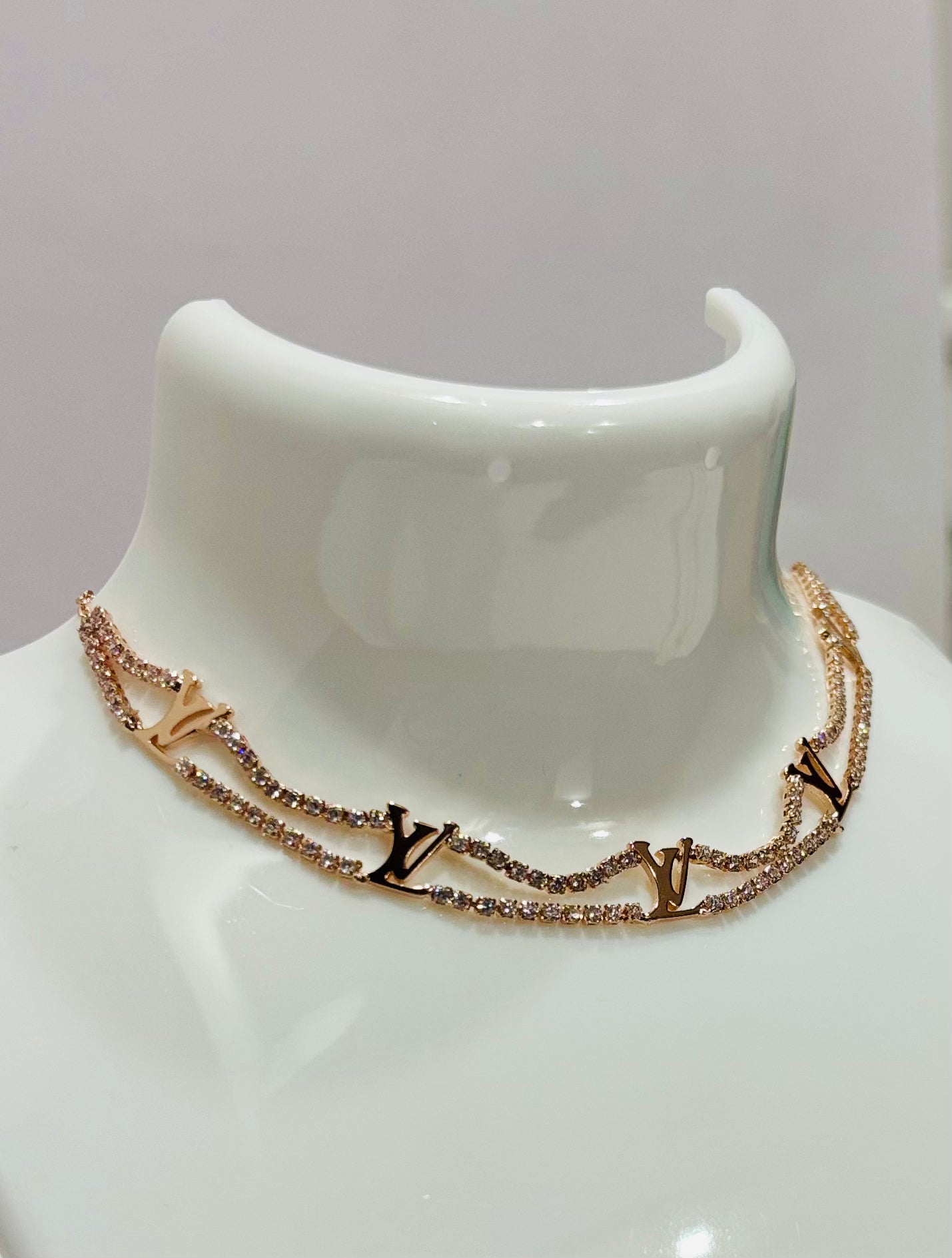 Rose Gold Double chain Choker With Unique Design