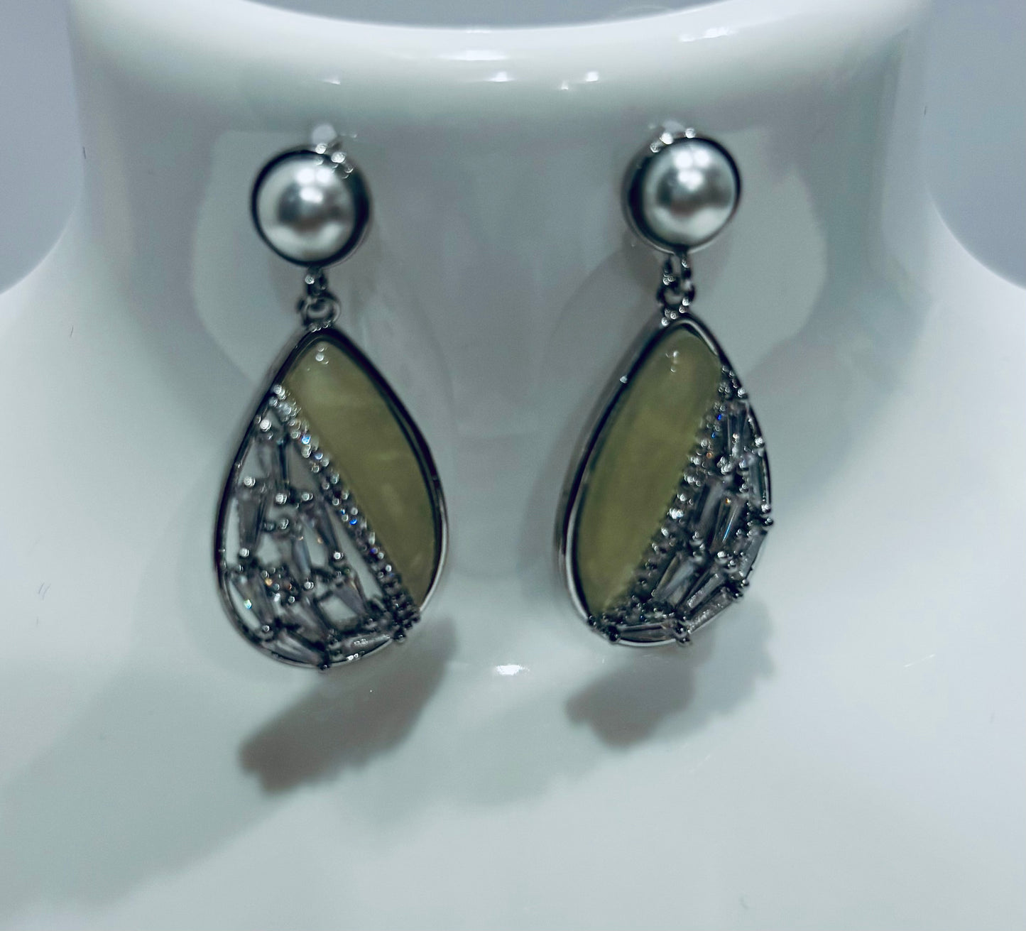 Imported almond shape with diamond earrings