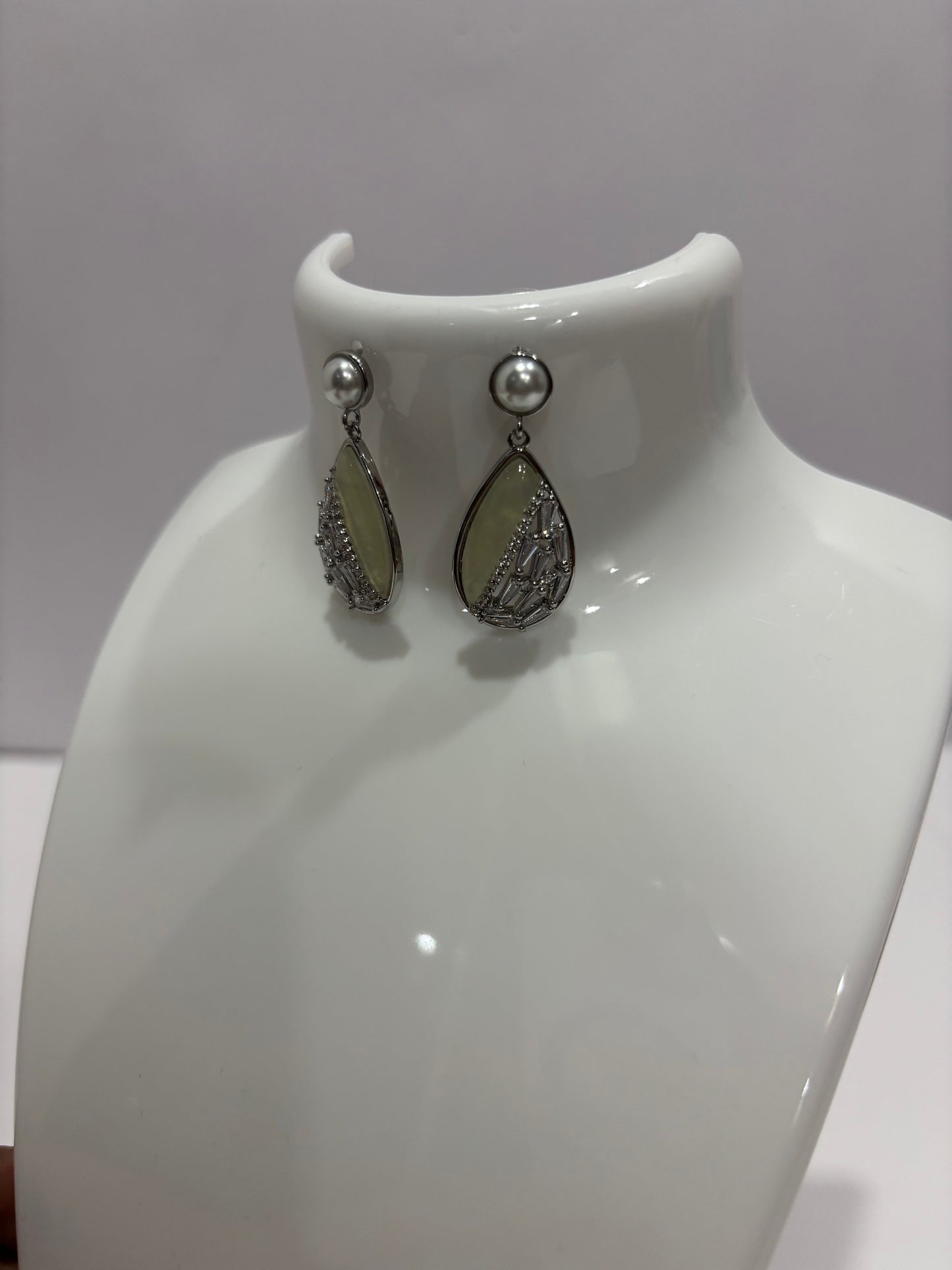 Imported almond shape with diamond earrings