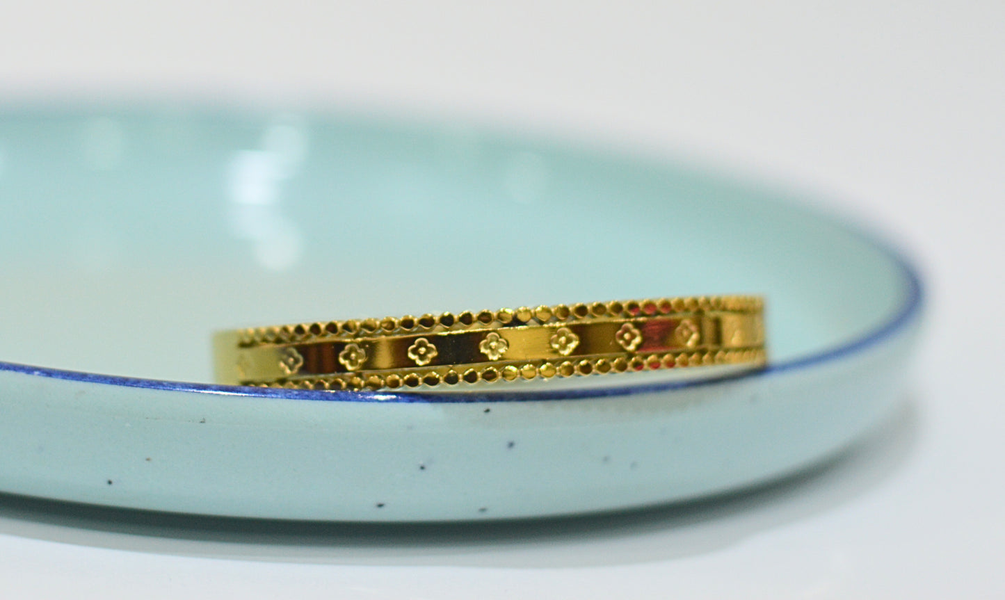 Stainless steel gold kada