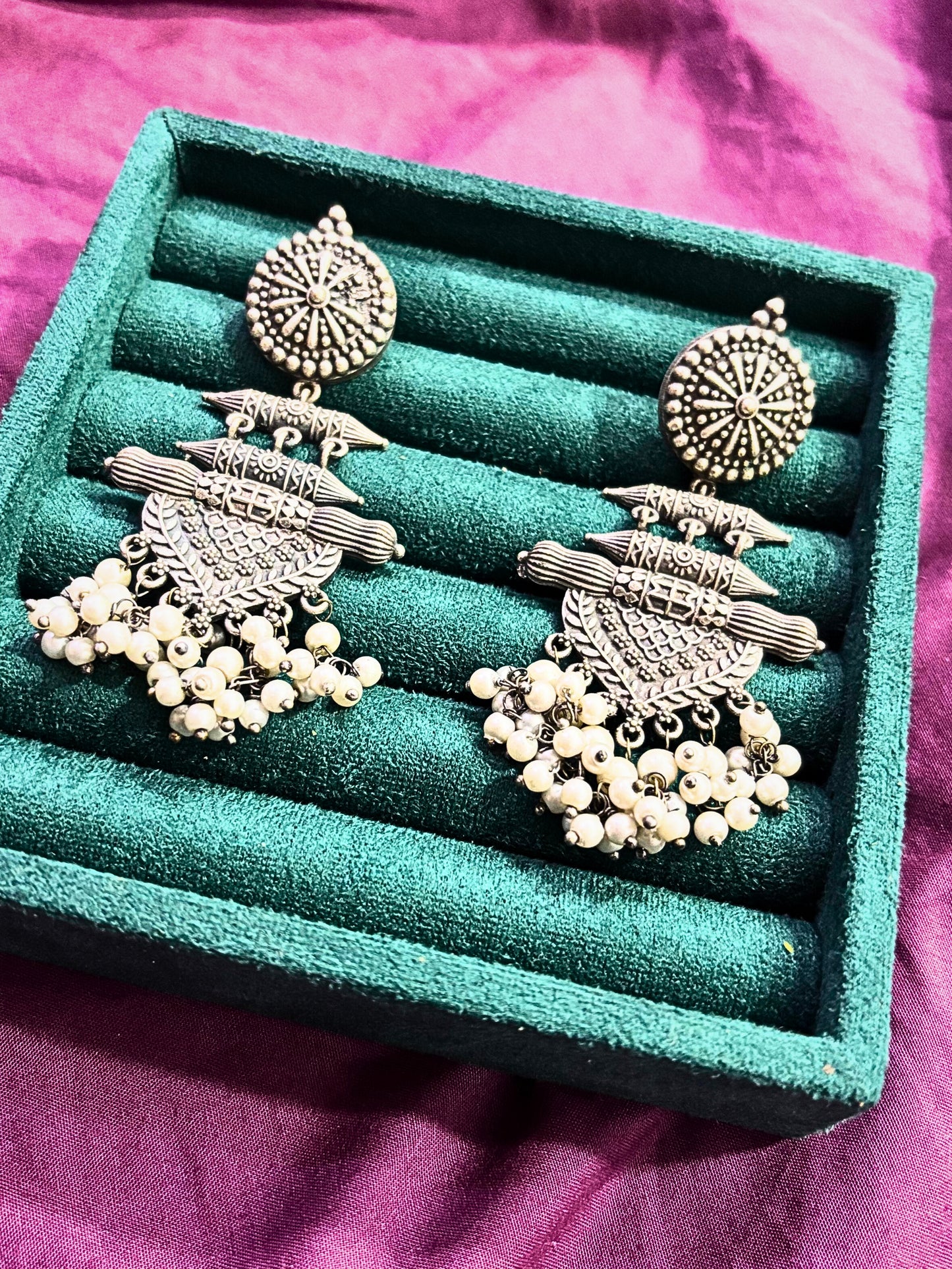 Royal Heritage Oxidised Jhumkas