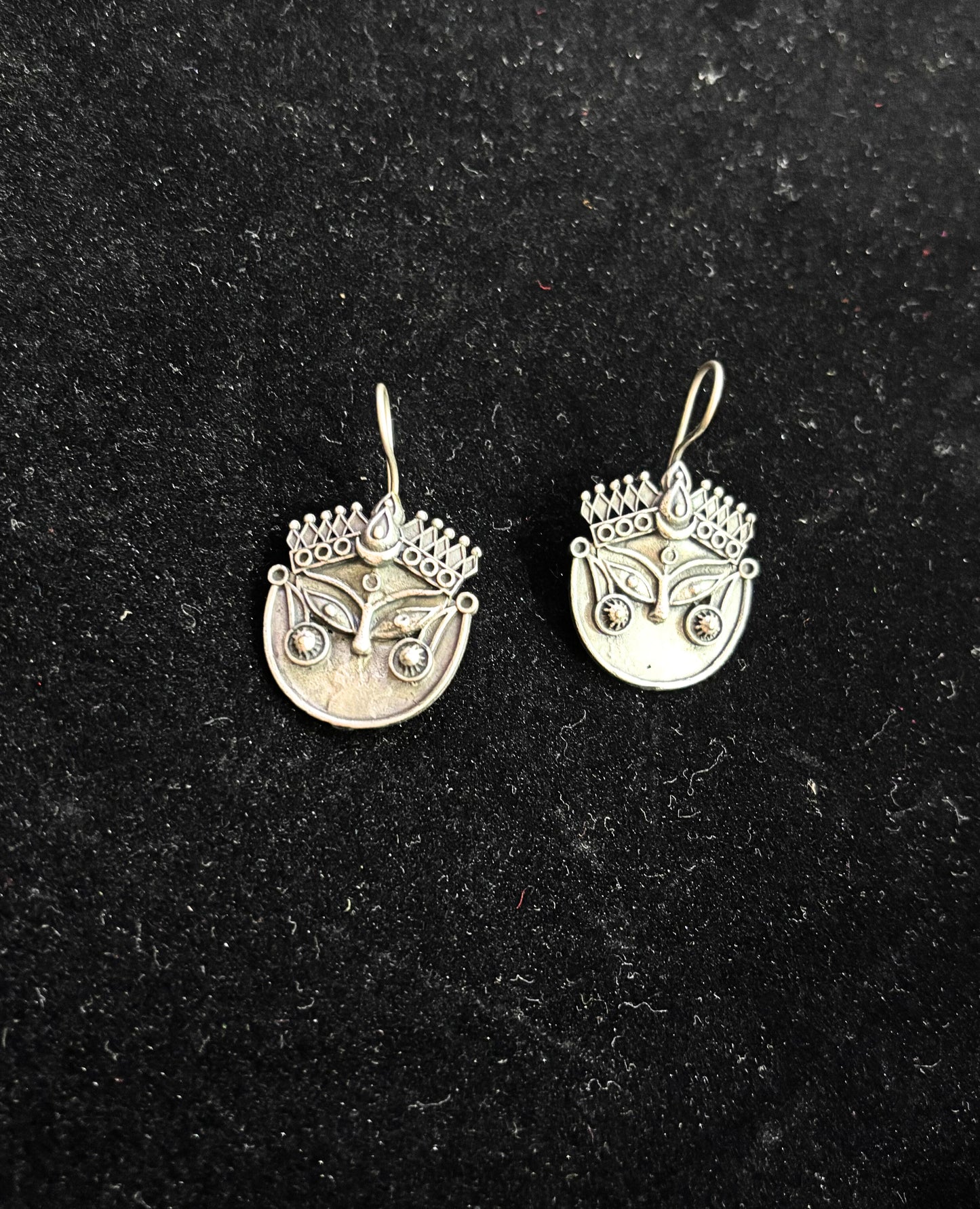 Divine Reflections – Handcrafted Durga Face Earrings