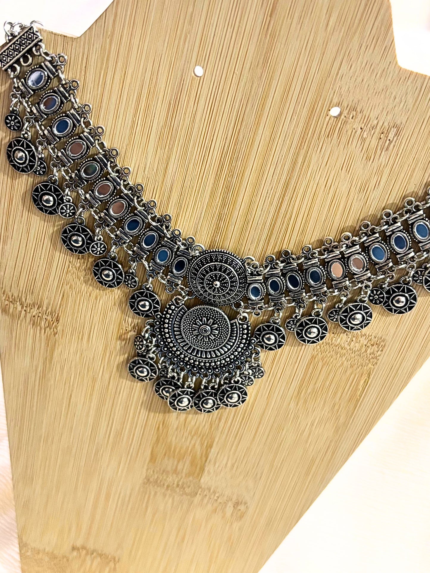 Royal Charm Oxidised Necklace Set