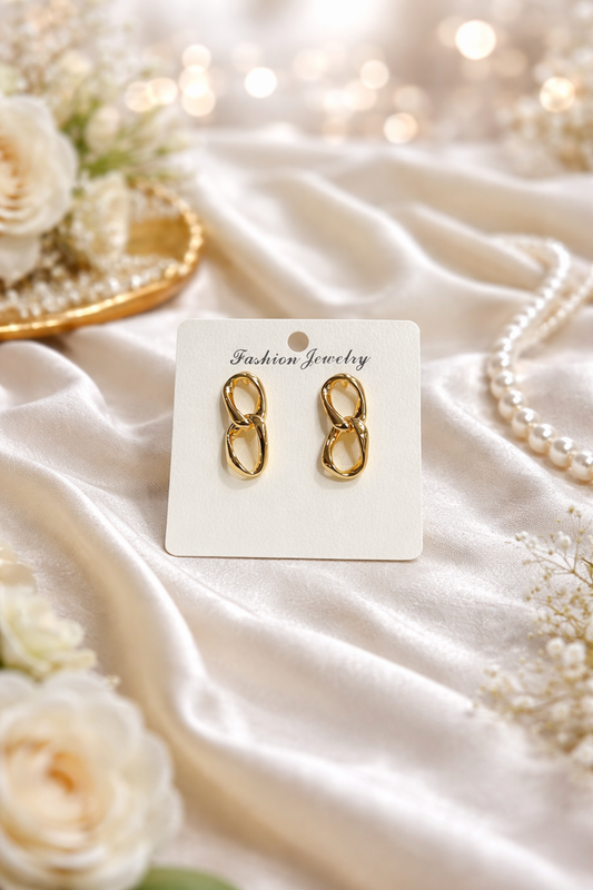 Golden Infinity Link Earrings