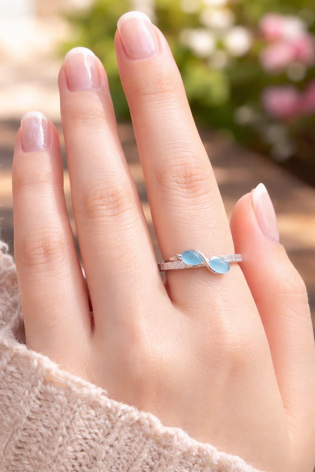 Serene Twist Dual-Stone Ring