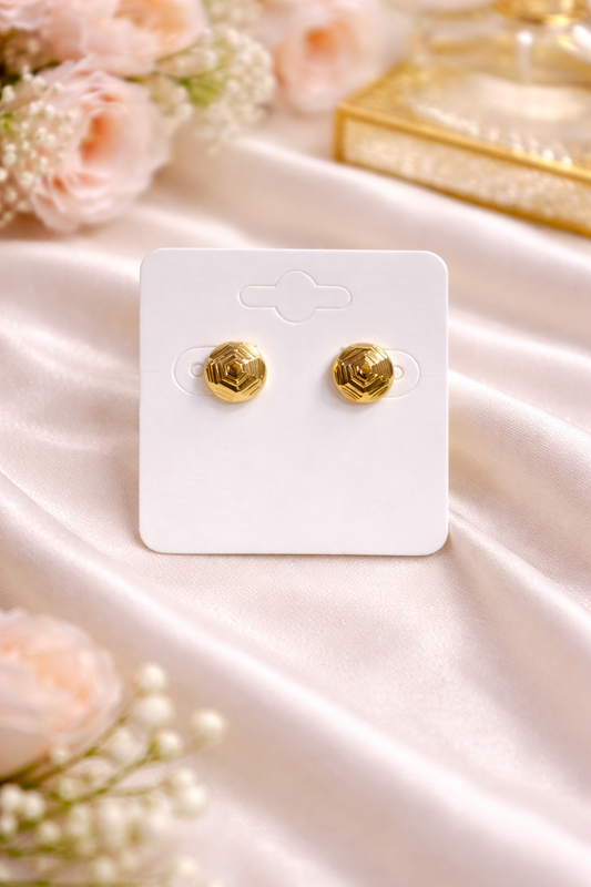 GeoGlow Premium Gold-Coated Stud Earrings