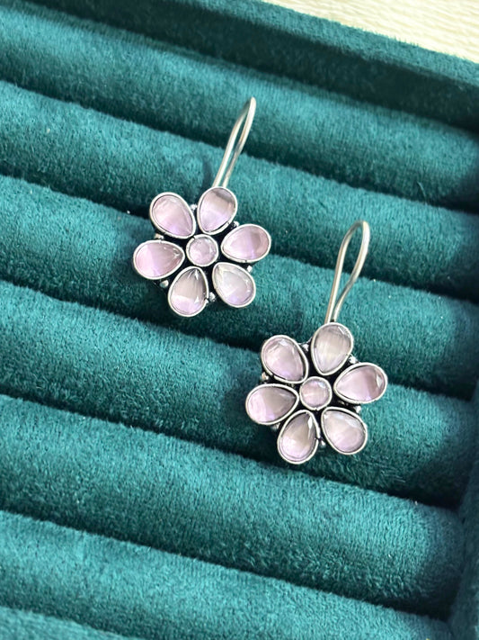Blossom Glow German Silver Earrings