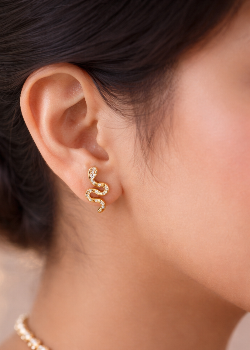 Serpent Glow Stud Earrings