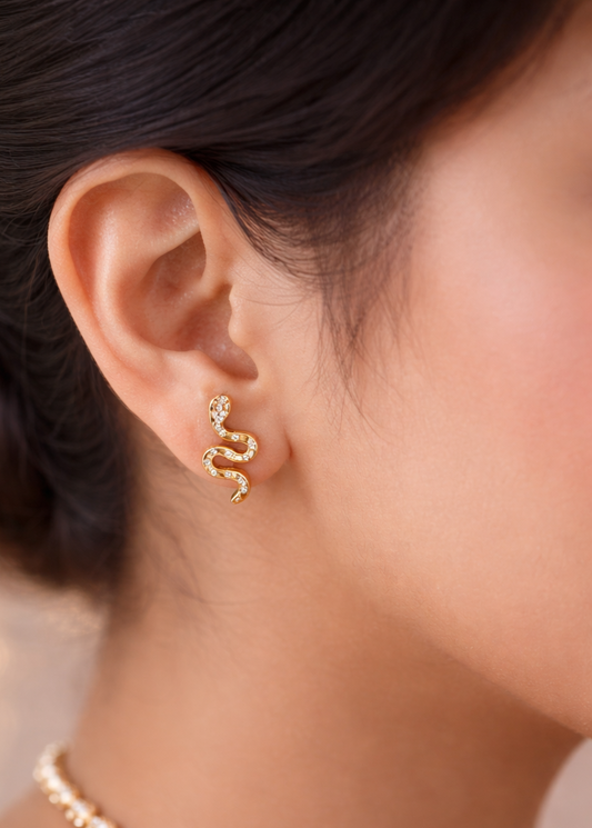 Serpent Glow Stud Earrings