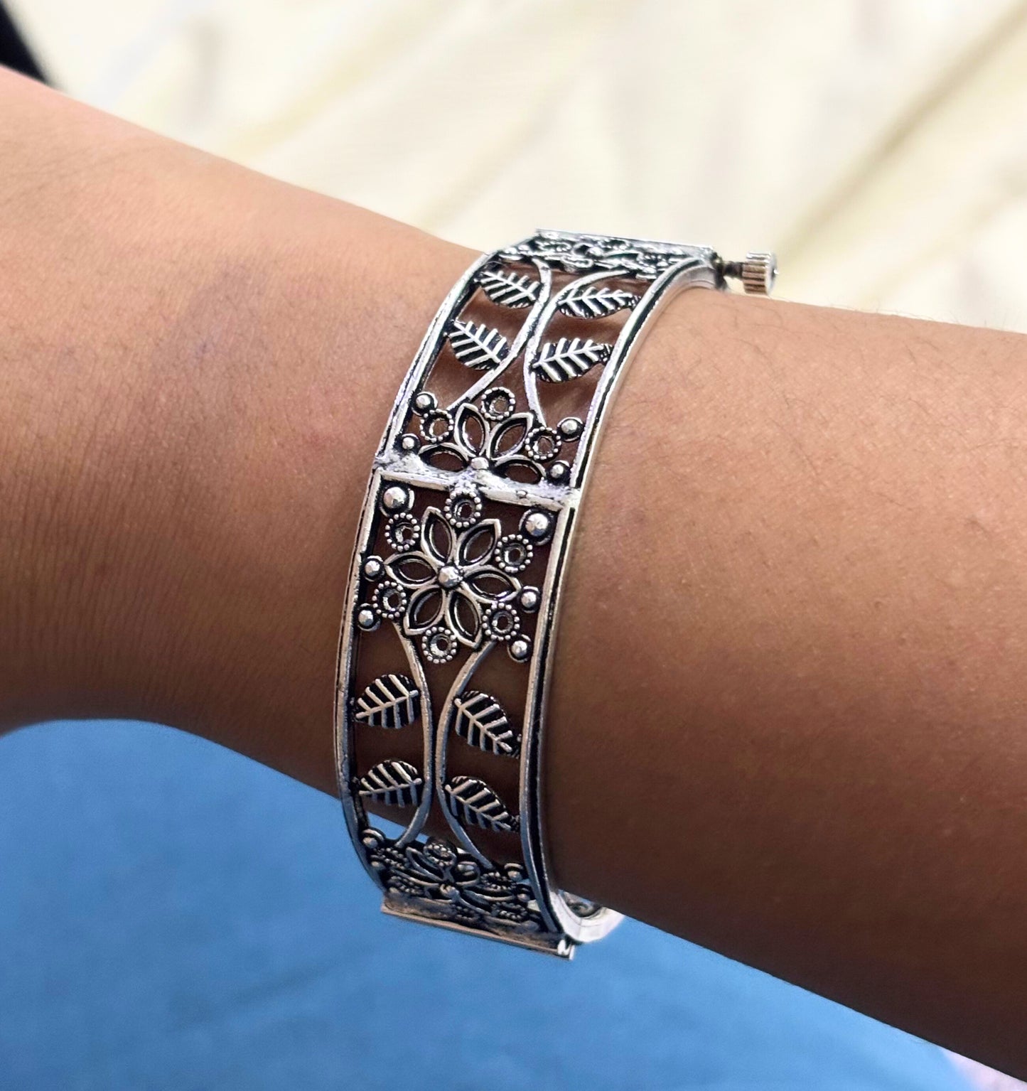 Oxidised Square Link Bracelet