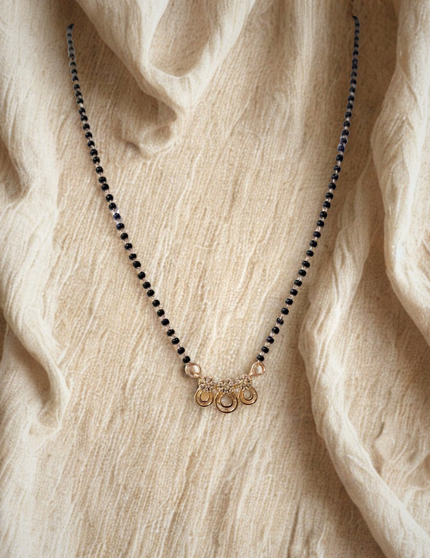 Triple Charm Floral Mangalsutra