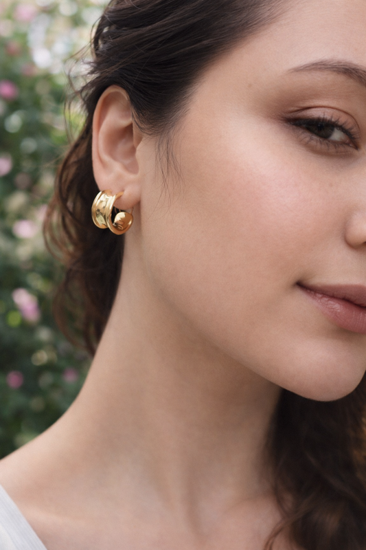 Sculpted Gold Luxe Hoops