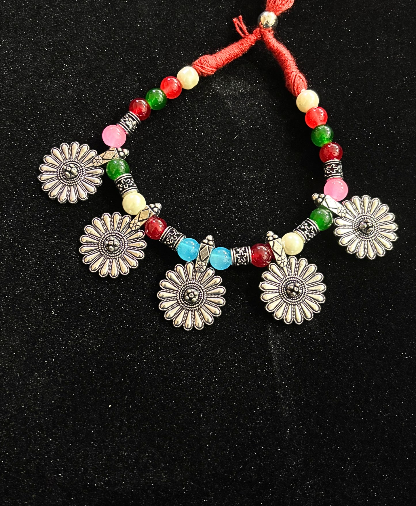 Blooming Grace Oxidised Floral Necklace