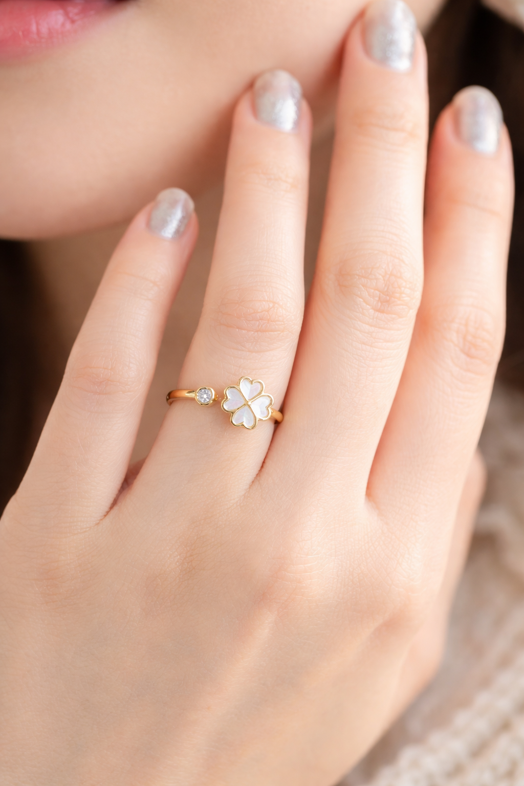 Lumi Clover Open Ring