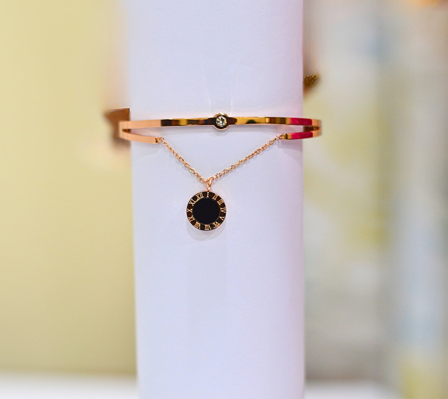 Rose gold and diamond kada