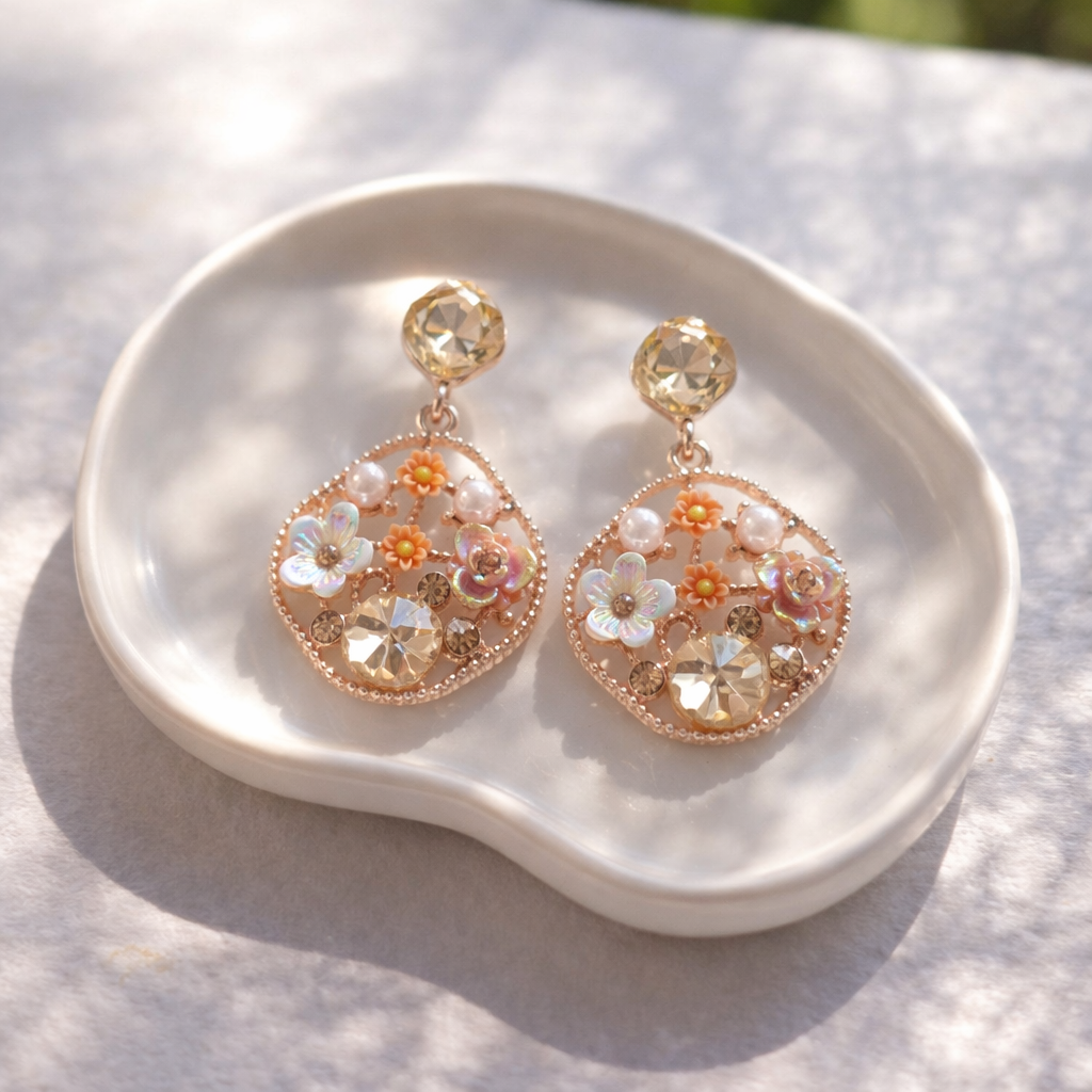 Golden Garden Handmade Earrings