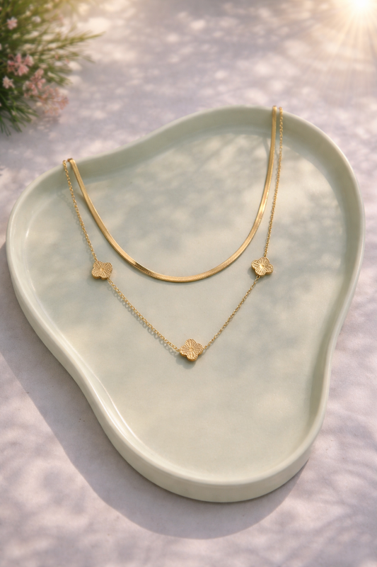 Golden Blossom Layered Necklace
