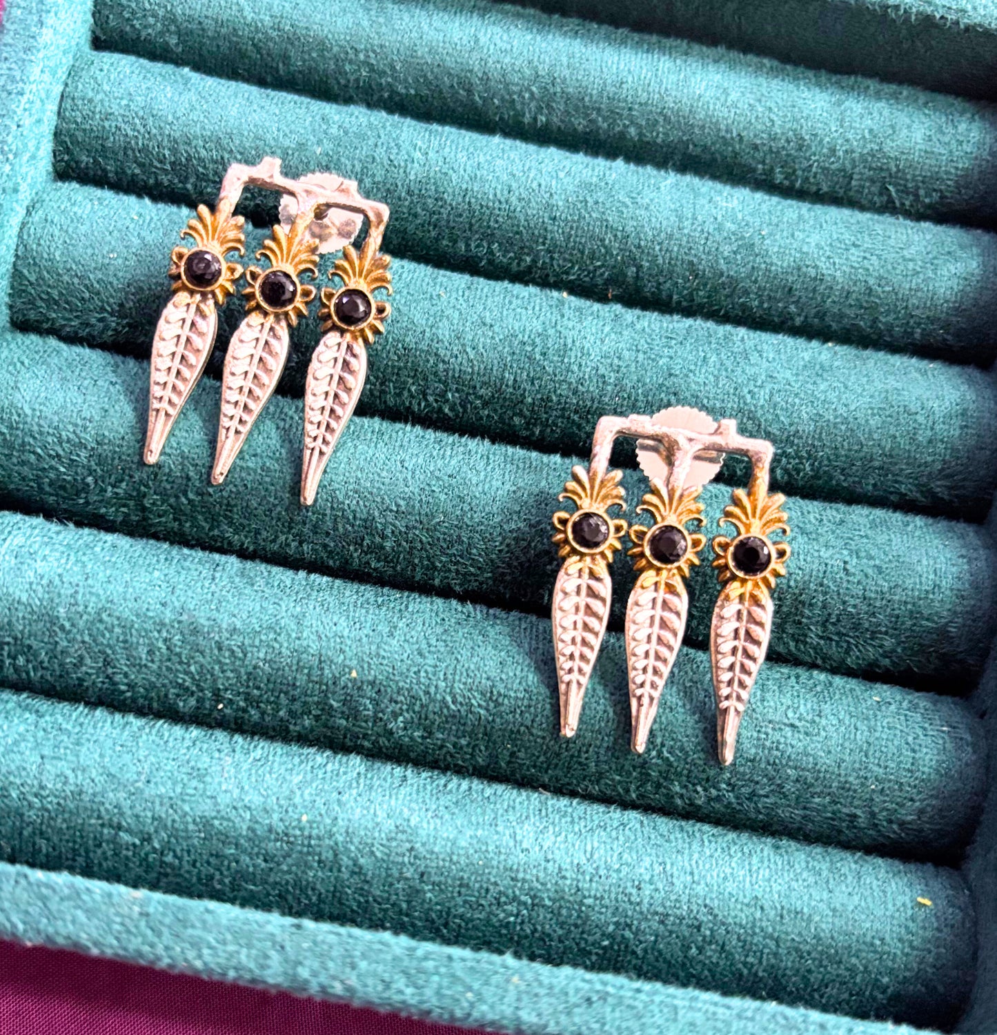 Leaf Drop Oxidised Earrings