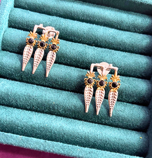 Leaf Drop Oxidised Earrings