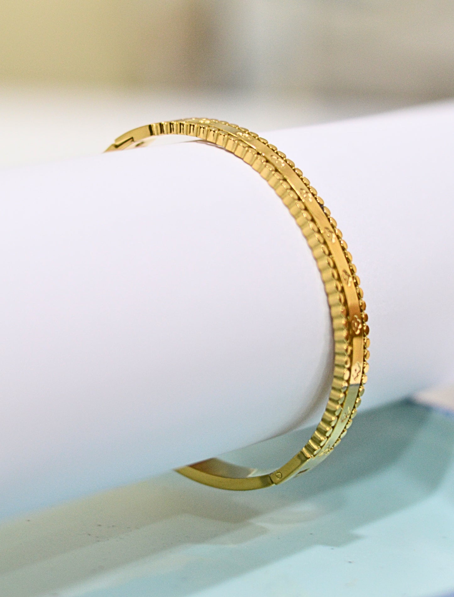 Stainless steel gold kada