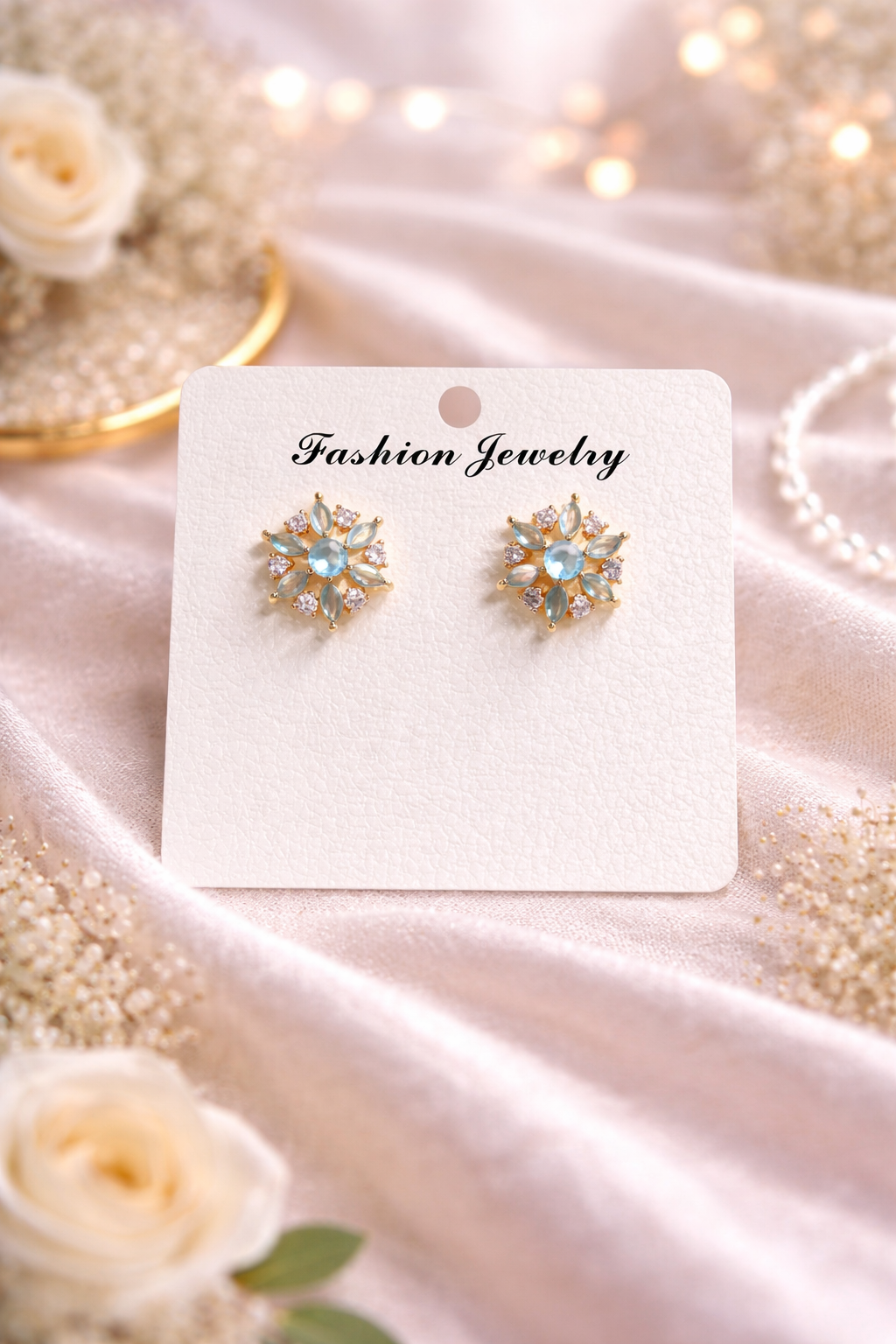 Golden Glow Floral Studs