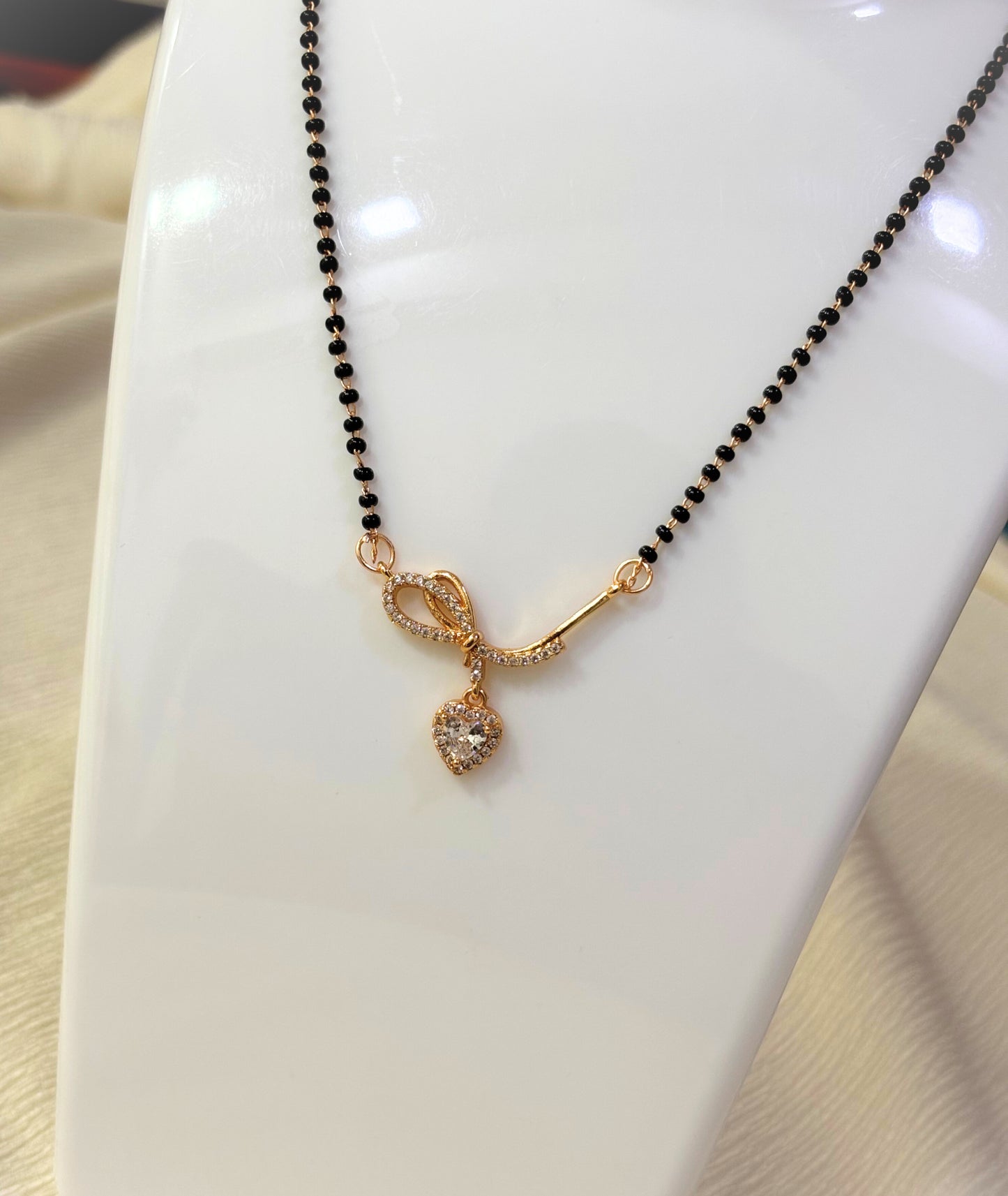 Twisted Heart Charm Mangalsutra