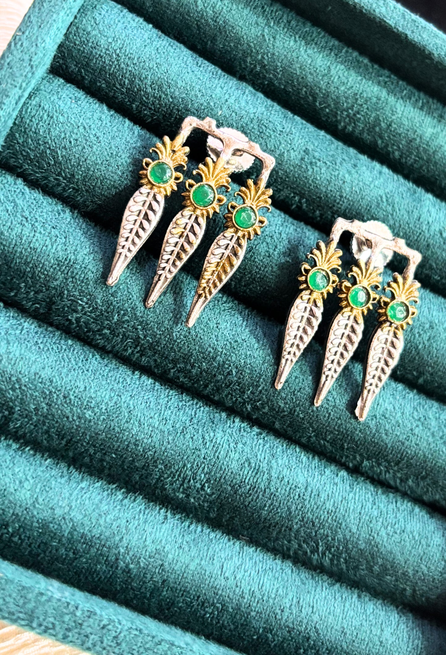 Leaf Drop Oxidised Earrings