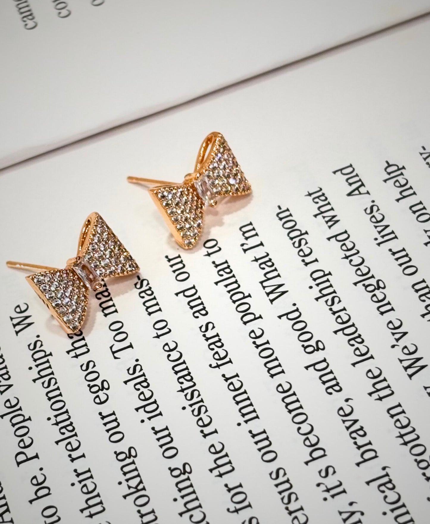 Gold-Tone Bow Stud Earrings