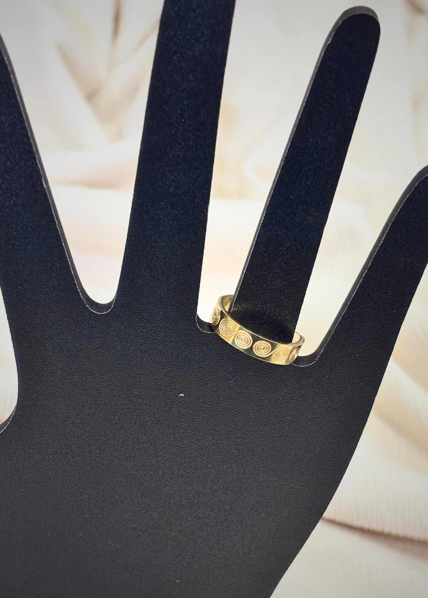 Golden Spiral Pattern Bracelet & Ring Set